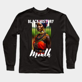 Black history month cute graphic design artwork Long Sleeve T-Shirt